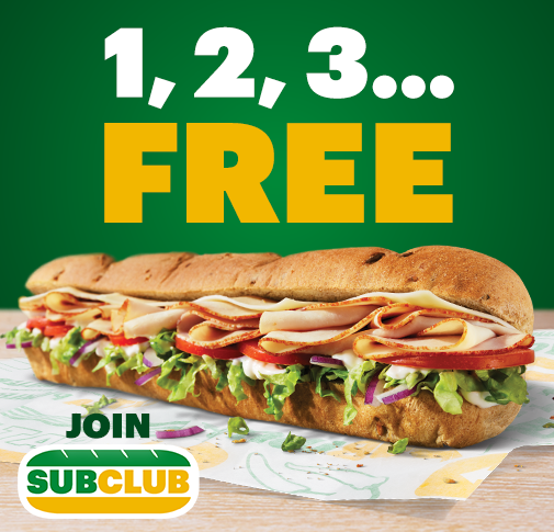 Oven-Roasted Turkey sub with Join Sub Club logo.