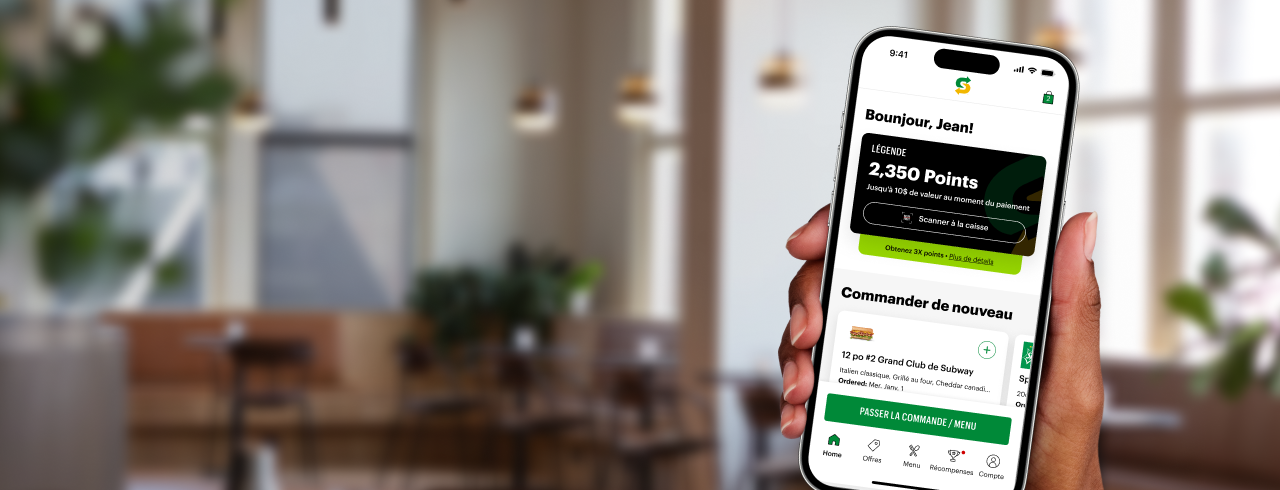 Obtenez des récompenses lorsque vous passez une commande dans l'application