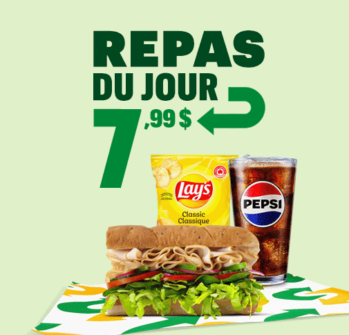 6-in Turkey, Lays Chips & Pepsi glass combo