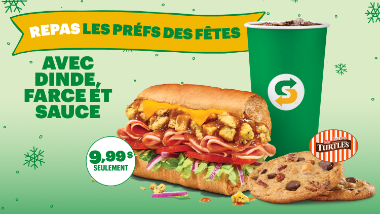 Sandwich festif + 2 biscuits + boisson