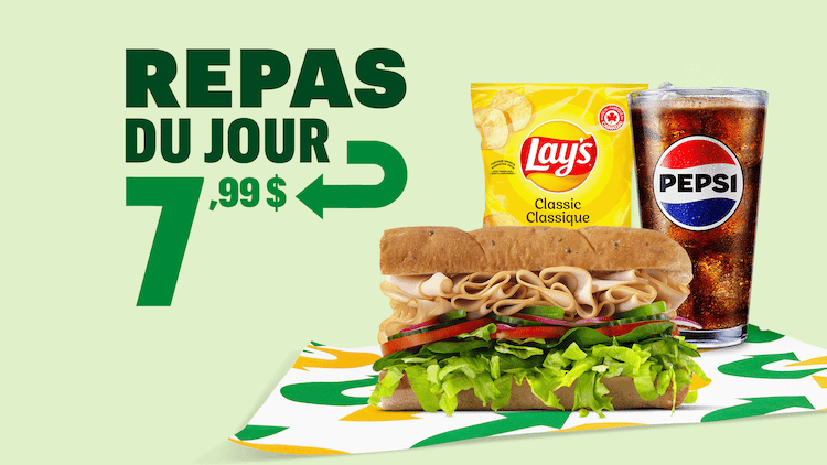 6-in Turkey, Lays Chips & Pepsi glass combo